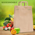 70 Lb (50 Count) Stock Your Home Kraft Brown Paper Bags with Handles - Kraft Brown Paper Grocery Bags Bulk - Large