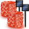 Dazzle Bright 2 Pack Solar String Lights, 80FT 240LED Waterproof Fairy Lights for Christmas Patio Decoration