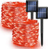 Dazzle Bright 2 Pack Solar String Lights, 80FT 240LED Waterproof Fairy Lights for Christmas Patio Decoration