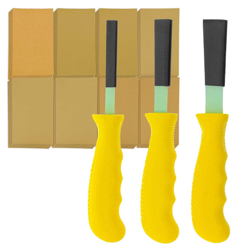Dura-Gold Sanding Stick Kit with 40 Sheet Sandpaper, Yellow Flat Ergo Handle Starter Kit