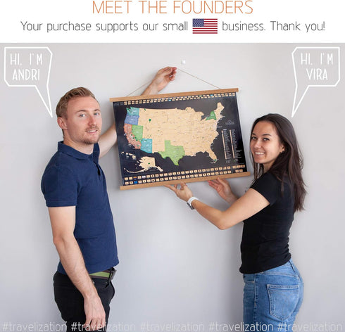 Scratch Off World Map with 196 Country Flags, 24" x 17" Frameable Travel Map, Black