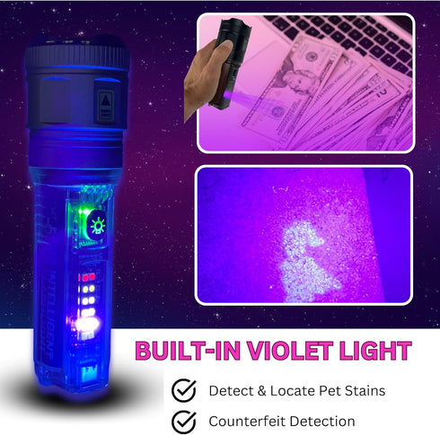 X36 Solar Camping Flashlight - Heavy Duty Survival Gear with Black Light/UV Light & More for Camping Essentials