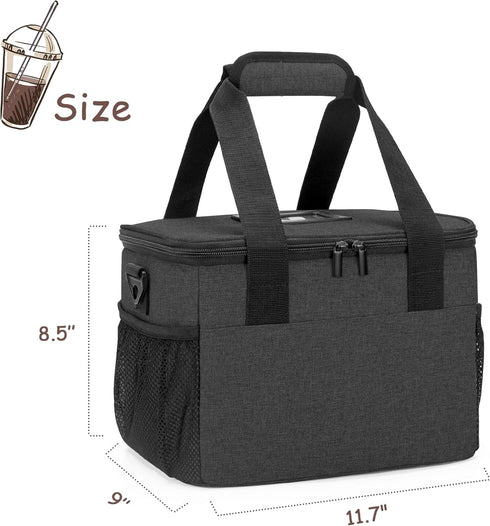6 Trunab Reusable Cups Drink Carrier for Delivery Insulated Drink Caddy with Handle and Shoulder Strap, Adjustable