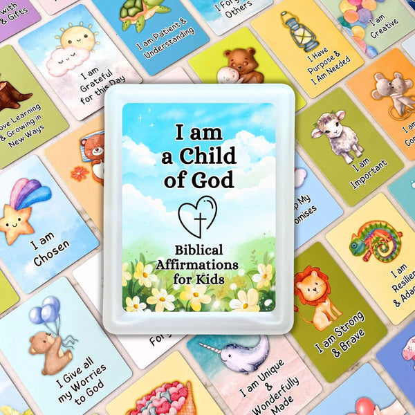 Christian Biblical Affirmation Cards for Kids, 52 Affirmations with Bible Verse on