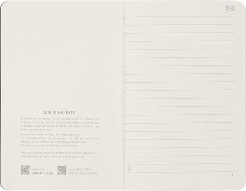 Moleskine Cahier Soft Cover Smart Notebook - Ruled/Lined, Pocket (3.5" x 5.5"), Black, Compatible w Smart Pen, 56 Pages
