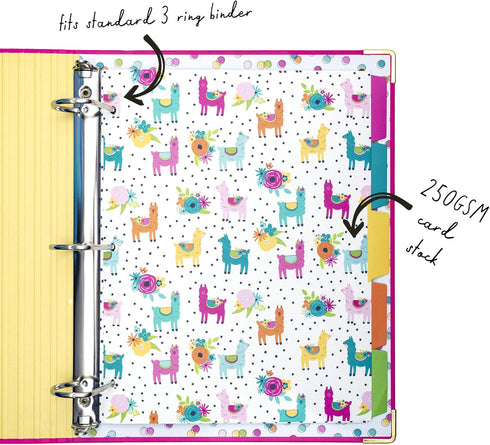 Pukka Pad Carpe Diem Reversible Dividers – 1 Pack of 5 Tabbed Set for 3-Ring Binder, Multi-Color Page Separators