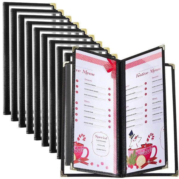 Ziliny 10 Pcs 4.5 x 11 Inches Transparent Restaurant Menu Holders Clear