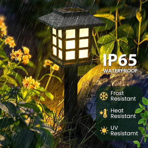 Lights10 Pack 10 GIGALUMI Solar Outdoor LED Solar Lights Outdoor Waterproof, Solar Walkway Lights Maintain Hours