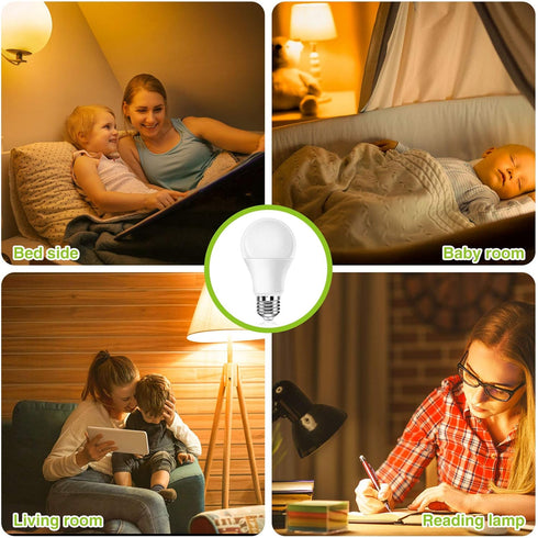 Neporal Amber Light Bulbs, 9W 60W Equivalent A19 Soft Light, Blue Light Blocking, 1800K Night Light Bulbs, 1 Pack