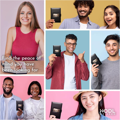 Seedbook By Hodl My Seed – The Most Convenient Way to Store Your Crypto Recovery Seed Phrases, Black