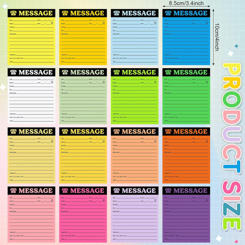 Eaasty Phone Message Pad - Phone Message Sticky Notes, 4 x 3.4 Inch Bright Color Self-Adhesive Message Book, Call Back