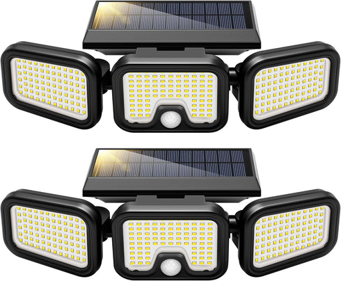 VIVOHOME Solar Flood Lights Outdoor, 256 LED 2500LM Motion Sensor Lights, 3