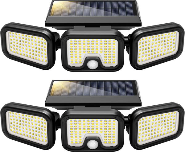 VIVOHOME Solar Flood Lights Outdoor, 256 LED 2500LM Motion Sensor Lights, 3