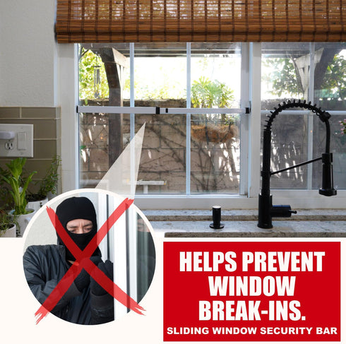 (14.25" 37") SecurityMan Window Security Bar - Easy Install for Horizontal/Vertical Windows - Adjustable Window Lock