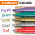 Cheer Collection Metallic Wine Glass Markers, Dry Erase Washable Marker Pens, Set of 5