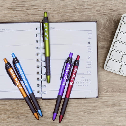 Uncle's Funny Pens, Set of 5 Office Pens for Positive Coworkers, Fun Sarcastic Humorous Unique Office Supplies