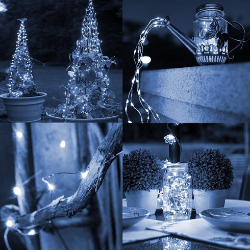 White Solar String Lights Outdoor, 80 FT 240 LED Solar Powered Waterproof Fairy Lights for Christmas Party Yard