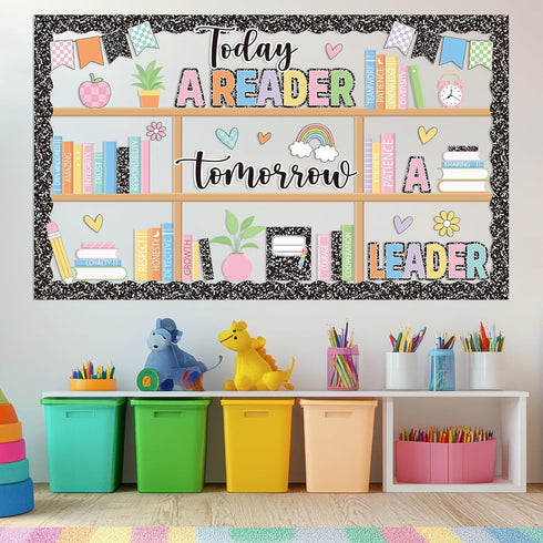 Set Bookshelf Bulletin Board Composition Notebook Classroom Decorations Reading Library Bulletin Board Composition