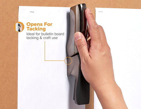 Bostitch Office Heavy Duty Stapler, 40 Sheet Capacity, No Jam, Half Strip, Fits in Palm, Black Chrome