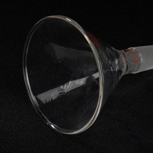 Glass Funnel, Short Stem Powder Funnel with 100 mm Top Diameter and 24/40 Inner Joint Filter Funnel for Lab