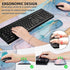LATEEFAH Large Mouse Pad and Keyboard Wrist Rest, 4-in-1 Extended Desk Pad with Wrist Support for Office Home