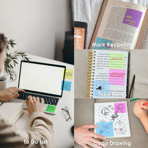 Transparent Sticky Notes 500 Pcs, MIUTME Clear Waterproof Translucent Memo Pad 3 x 3 inch for Office College School