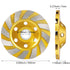 3 Pieces Turbo Row Diamond Grinding Cup Wheel for Concrete, Floors, Walls, Granite, Marble, Yellow