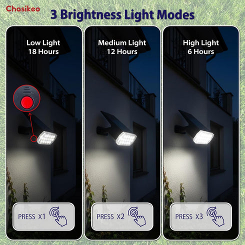 3 IP65, Solar Lights Outdoor Waterproof, Lighting Modes Solar Spot Lights Outdoor, LED Solar Spotlights, Ultra Bright