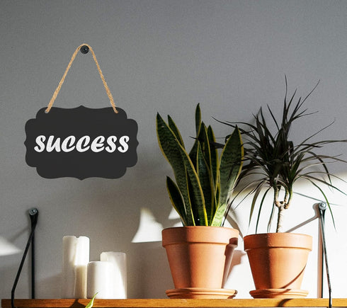 Kamehame Set of 4 Hanging Chalkboard Signs - Small 6.1x4.2 Acrylic Blackboard with Jute String for Memo Message Board