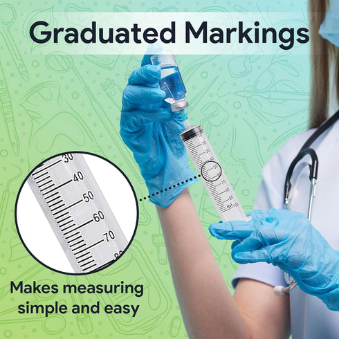 100 ml Syringe without Needle, 25 Pack of Disposable Syringes for Medical, Scientific Lab, Home Use