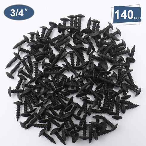 140pcs #8 × 3/4” Modified Truss Head Wood Screws, Phillips Drive, Black Wood Screws, Screws with Screwdriver Bit