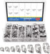 Glarks 120Pcs 304 Stainless Steel Hose Clamps Assortment Kit, Adjustable 8-44mm Worm Gear Clamps for Plumbing,