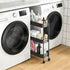 ZXICEU 3-Tier Slim Rolling Cart, Metal Frame Utility Rolling Narrow Storage Cart with Handle Kitchen Storage Organizer