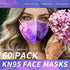 KN95 60 Pack KN95 5 Face Masks, Individually Wrapped Masks, layer Colorful Floral Face Mask with Design for Adults