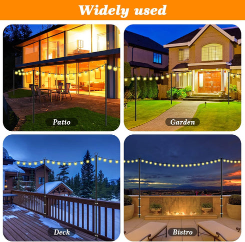 2 Pack Poles,10 (10FT 2 Pack) Mutovlin String Light Ft Light Poles for Outside String Lights,Outdoor Lights Pole