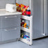 3 Lavish Home Tier Shelf Rolling Cart - Narrow-Space Kitchen or Bathroom Shelf Organizer Cart - Slim Slide-Out Storage