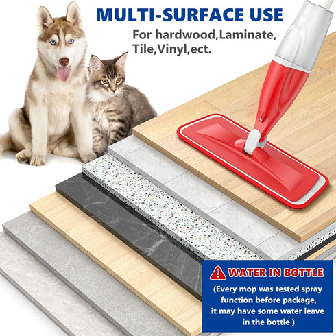 3 Commercial Spray Mops for Floor Cleaning: EXEGO Wet Mop with Washable Microfiber Pads for Swiffer Powermop - Floor