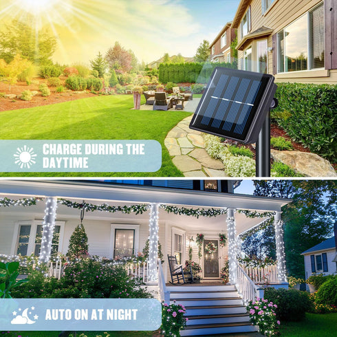 2 Pack 400 151FT 8 JMEXSUSS Solar String Lights Outdoor Waterproof, Total LED Solar Christmas Lights Outdoor, Modes
