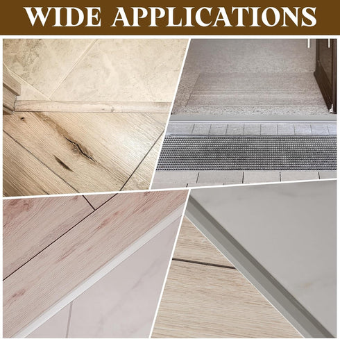 9.84 1.97" uxcell T-Molding Transition Strips, ft x (L x W) PVC Floor Flat Divider Strip Self Adhesive Vinyl Flooring