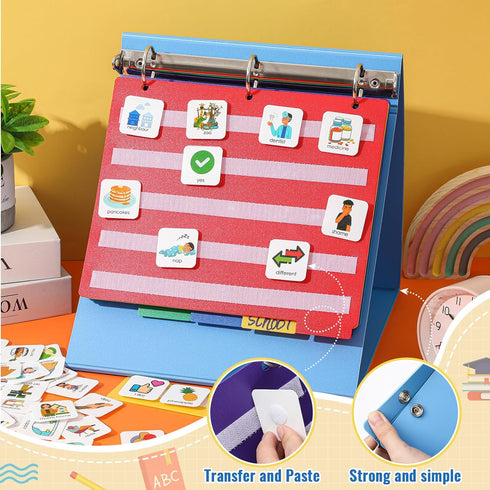 Dunzoom Communication 300 Kids Visual Nonverbal Schedule Board Book for Autism, ASD Laminate Language Vocabulary Speech