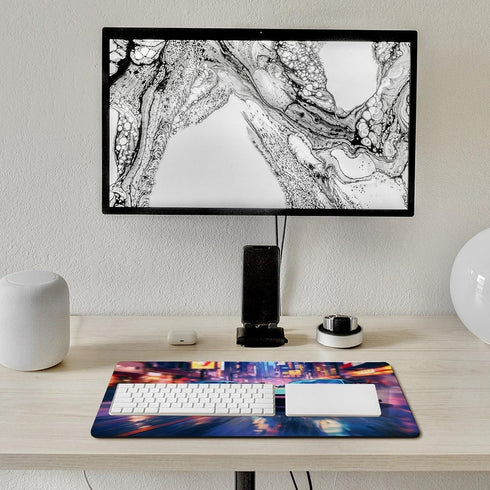 Large Gaming Mouse Pad Extended Keyboard Mat, JDM Car S13 S15 Blue Tokyo Drift Design, 30x60cm