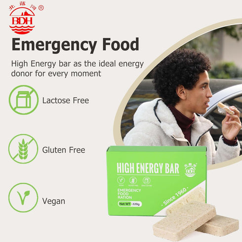 Gluten Free Emergency Food Ration Bars, Original Flavor Survival Tabs Supply for Outdoor Camping Emergency Snowstorm