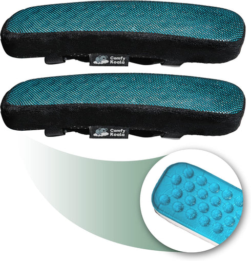 Memory Foam Armrest Pads for Office Chair, Cooling Gel Covers for Gaming Chair, Desk Chair Elbow Pillow