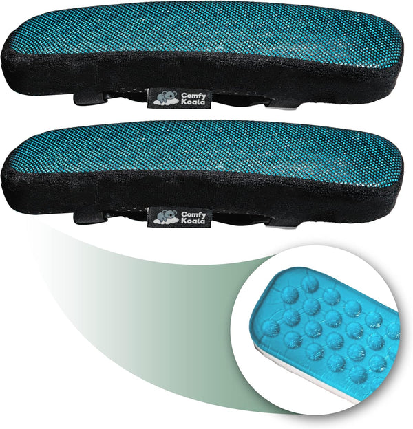 Memory Foam Armrest Pads for Office Chair, Cooling Gel Covers for Gaming Chair, Desk Chair Elbow Pillow