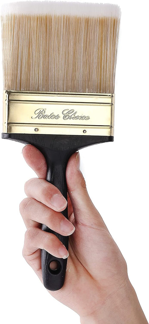 Bates Deck Stain Brush, 4 Inch Soft Tip Paint Brushes for Walls, Trim, Oil Paint