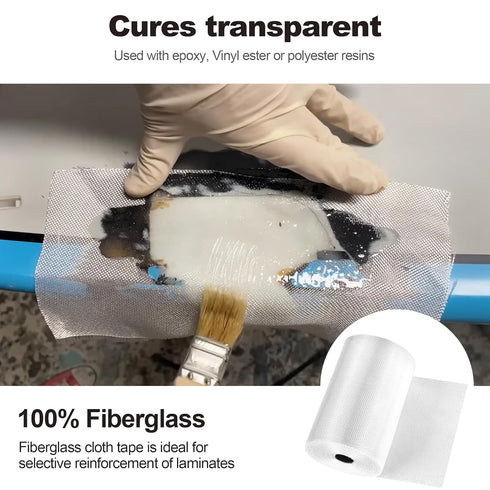 Fiberglass Cloth Tape, 6 oz, 4'' Wide by 16.4 Yards, Non Adhesive Woven Fiberglass Cloth Roll