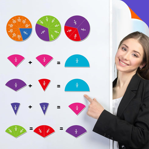 78 Set Set SpriteGru PCS Magnetic Fraction Tiles, Educational Math Learning Manipulatives for Preschool Elementary