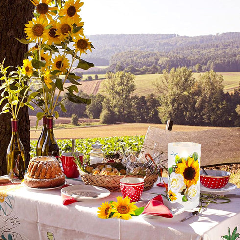 Sunflower Decor Flameless Candles Gifts for Women,Sunflower Candle Housewarming Gifts New Home Get Well Soon Gifts