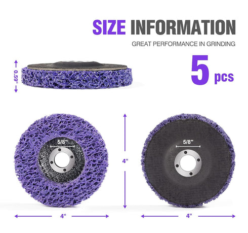 5PCS 4'' x 5/8'' Strip Discs Paint Stripper Wheel for Angle Grinder, Power Tools for Clean Paint Stripping