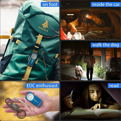 WUBEN G2 LED Mini Flashlights, 500 Lumens Small Keychain Torch, 5 Modes Rechargeable Pocket Flashlight for Outdoor Use